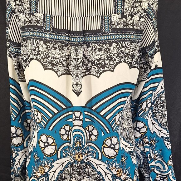 Express Floral Portofino Shirt Women’s Medium Long Sleeve Blouse Hawaiian Print - Picture 3 of 4